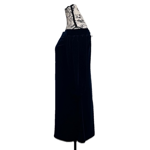 Vince Camuto Blue Velvet Off-Shoulder Mini Dress S Goth Witchy Vampy Boho - Picture 4 of 10